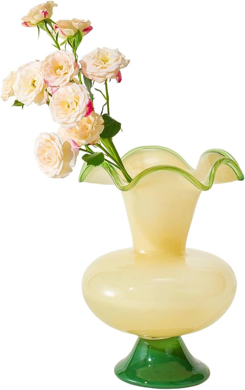 Verdant Bloom Hand-Blown Glass Flower Vase Décor - 11