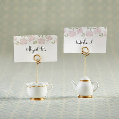 Tea Time Whimsy Place Card Holders – Teacup & Teapot Set of 6