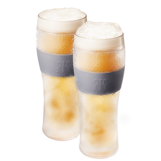 Barcelona Acrylic Cooling Beer Glasses Set of 2 – Chilled Drinkware for Outdoor Parties
