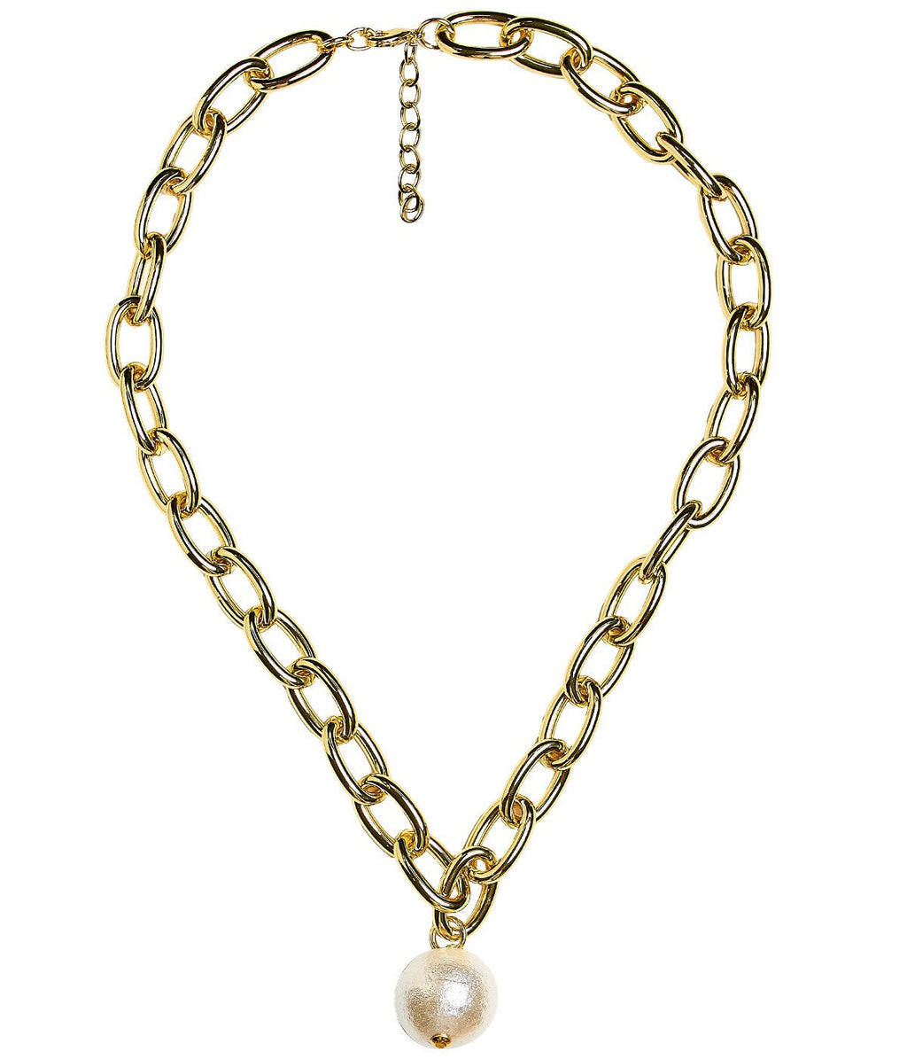 Betty Cotton Pearl Chain Necklace