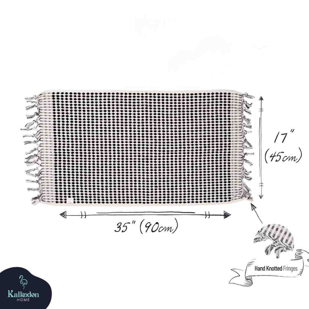 Pom Pom Hand Towel | Organic Turkish Cotton Plush Jacquard Towel