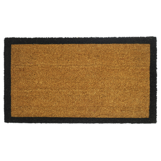 Black Border Natural Coir Doormat