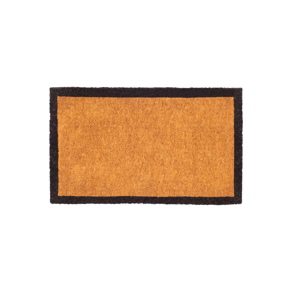 Black Border Natural Coir Doormat