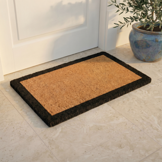 Black Border Natural Coir Doormat