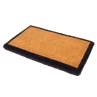 Black Border Natural Coir Doormat