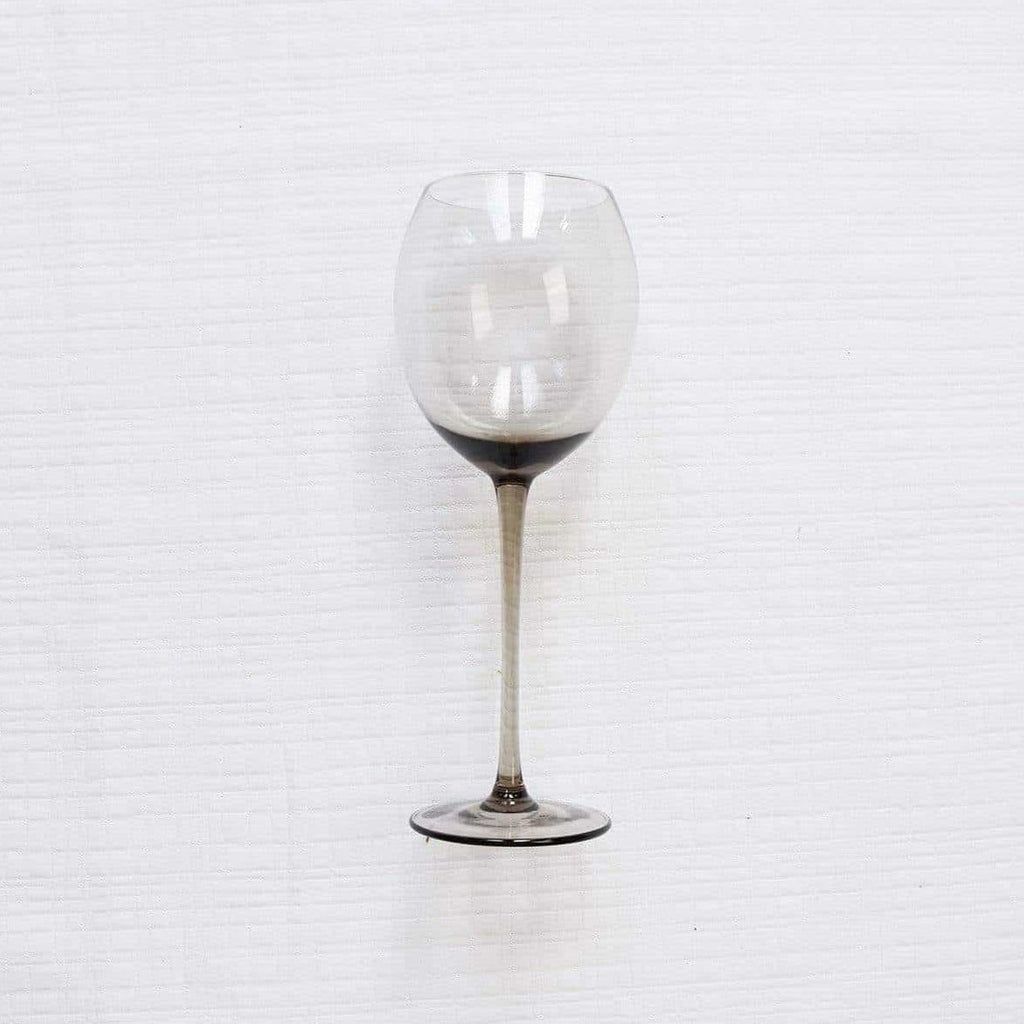 Modern Black Smoke Glasses Set of 4 | Contemporary Smoked Glass Drinkware