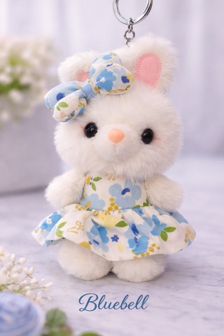 Blossom Bunny Keychain – Plush Floral Rabbit Charm in Mystery Tin Gift Box