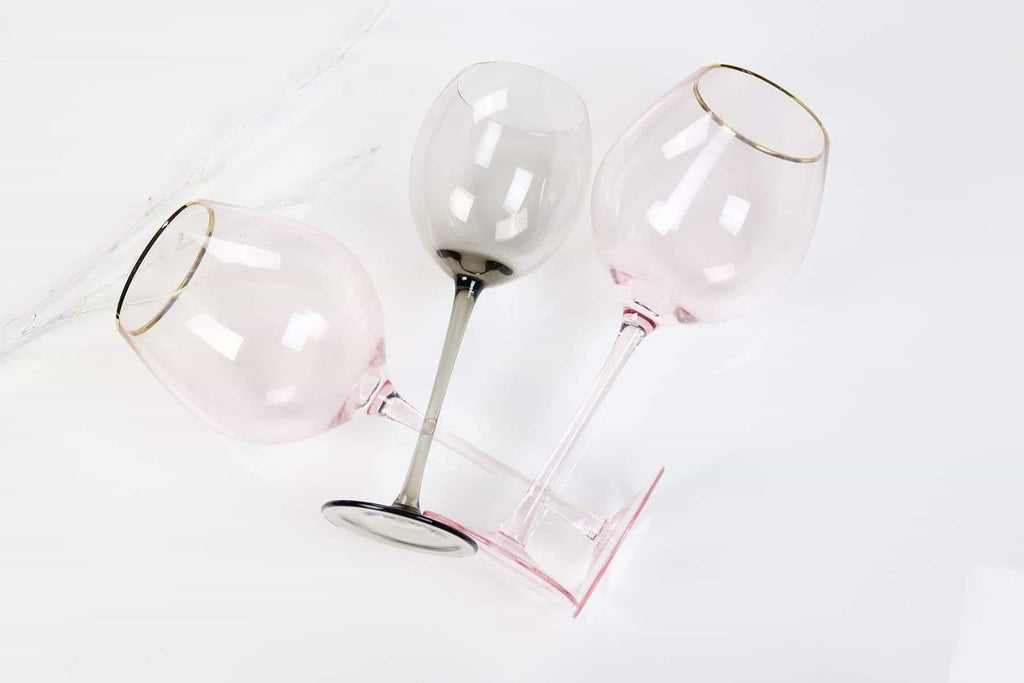 Modern Black Smoke Glasses Set of 4 | Contemporary Smoked Glass Drinkware