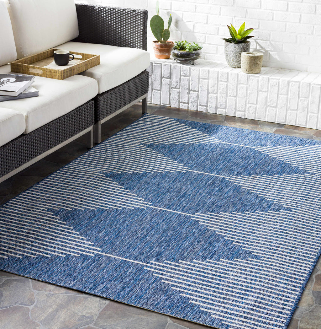 Stephan Navy Outdoor Rug – Durable Weather-Resistant Patio Carpet