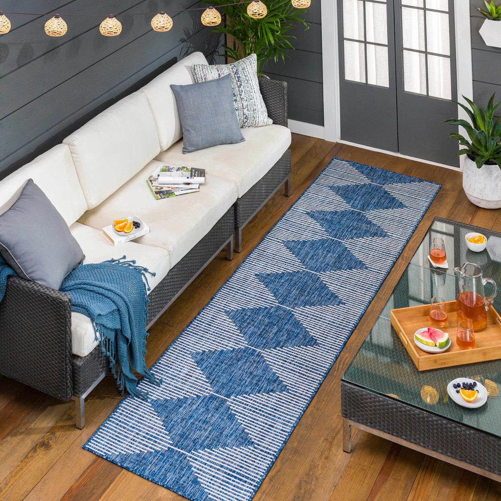 Stephan Navy Outdoor Rug – Durable Weather-Resistant Patio Carpet