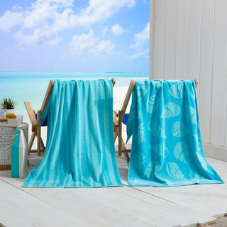 Elegant Cotton Velour Beach Towel Set – Maui Collection (2-Pack)