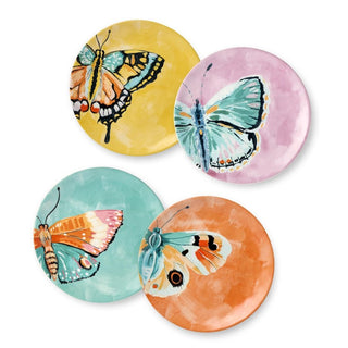 Butterflies Ceramic Dessert Plates - Set of 4 Assorted Designs - Anara Lifestyle