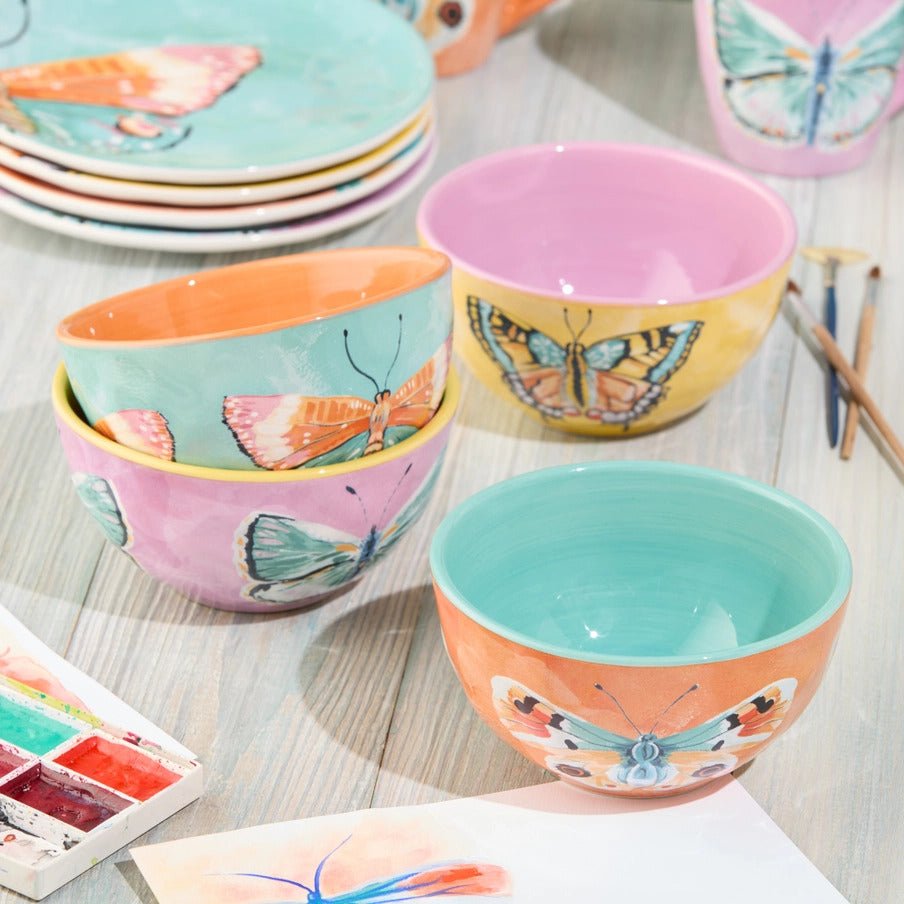 Butterflies Ice Cream Bowls - Set of 4 Assorted Designs - Anara Lifestyle