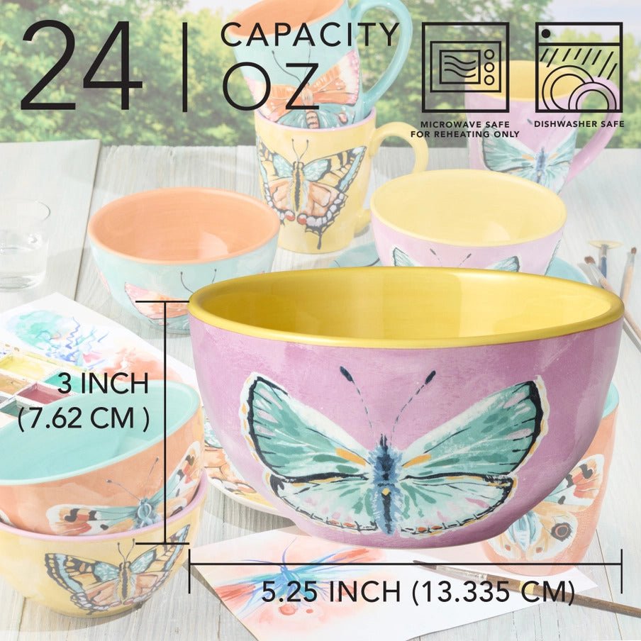 Butterflies Ice Cream Bowls - Set of 4 Assorted Designs - Anara Lifestyle