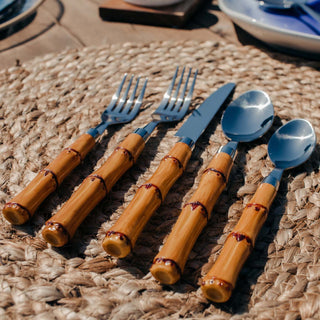 Cambridge Bamboo Plastic Handle 20-Piece Flatware Set, 18/0 stainless steel (view 7)