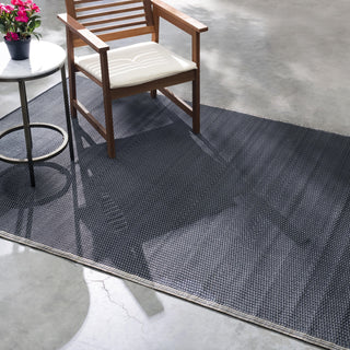 Cancun Shadow Sand & Black Reversible Outdoor Patio Rug