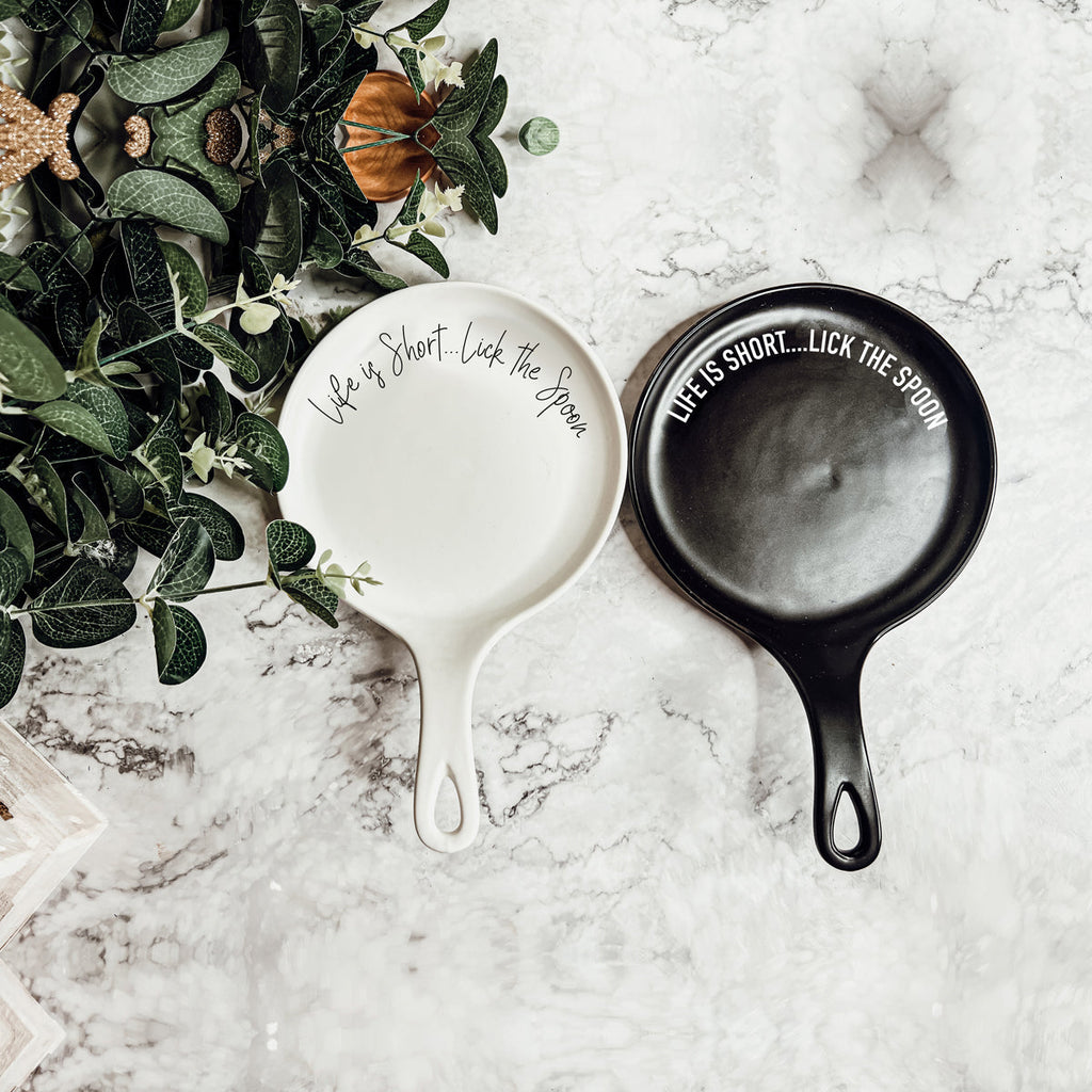 Funny Baking Spoon Rest with Wooden Spoon – Porcelain Kitchen Spoon Holder
