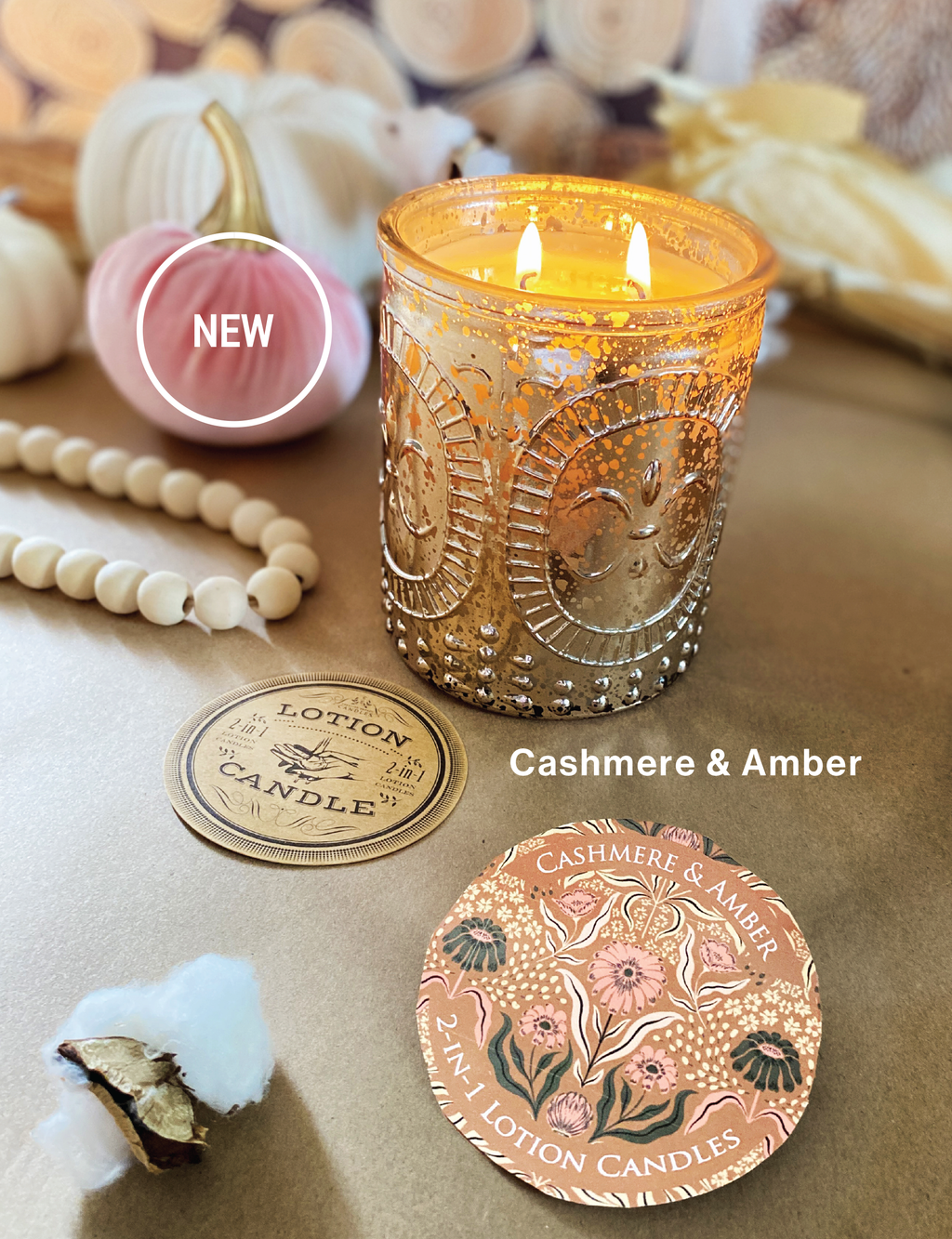 Cashmere and Amber 18 oz ~ Lotion Candle