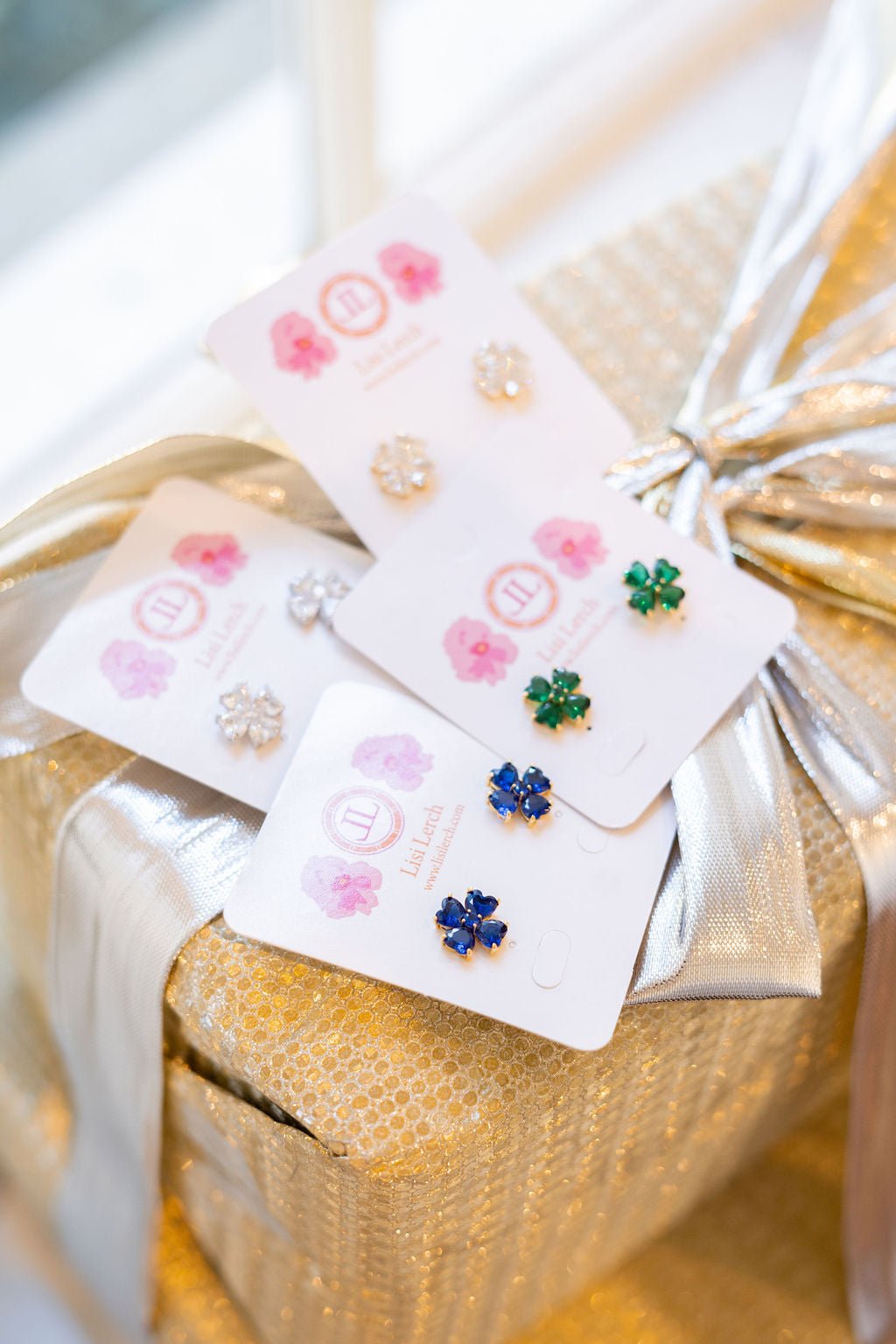 Catherine 18K Gold Plated Clover Stone Stud Earrings