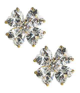 Catherine 18K Gold Plated Clover Stone Stud Earrings