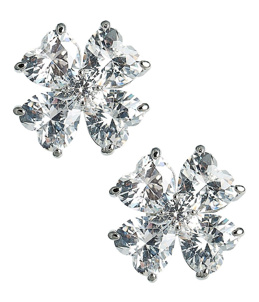 Catherine 18K Gold Plated Clover Stone Stud Earrings