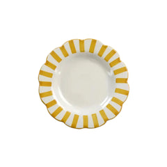 Ceramic Yellow Stripe Salad Plate