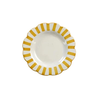 Ceramic Yellow Stripe Salad Plate