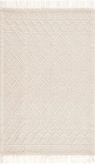Ramsbury Beige Trellis Wool Rug – Premium Soft Wool Area Carpet