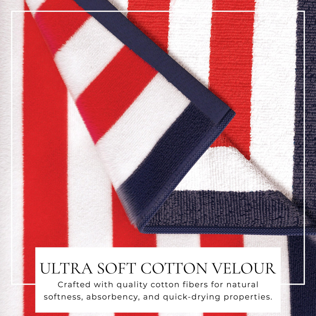 Santa Cruz Oversized Striped Border Cabana Beach Towel