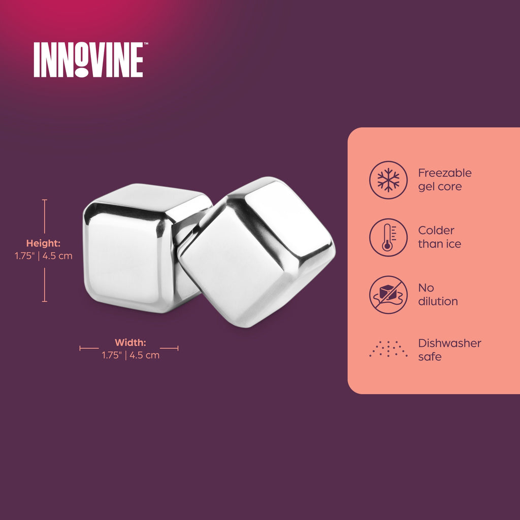 Large Stainless Steel Ice Cubes Set of 2