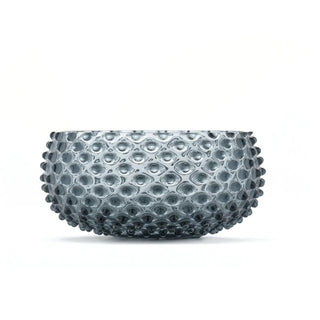 Hobnail Glass Bowl in Charcoal Haze – Large