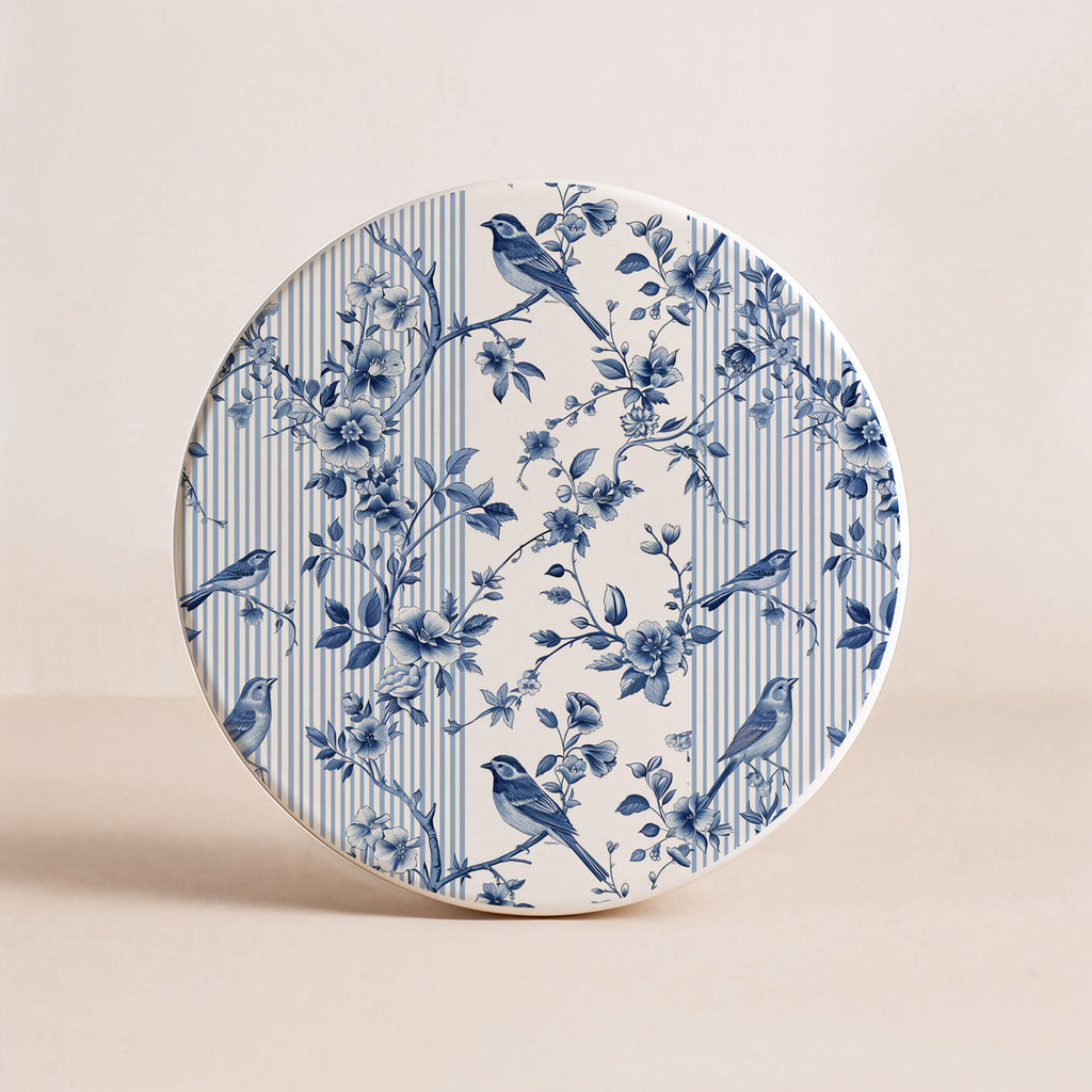 Blue & White Chinoiserie Ceramic Coasters – Classic Porcelain-Inspired Designs