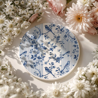 Blue & White Chinoiserie Ceramic Coasters – Classic Porcelain-Inspired Designs