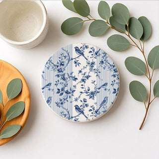 Blue & White Chinoiserie Ceramic Coasters – Classic Porcelain-Inspired Designs