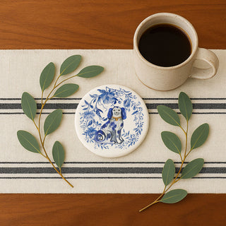 Blue & White Chinoiserie Ceramic Coasters – Classic Porcelain-Inspired Designs