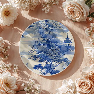 Blue & White Chinoiserie Ceramic Coasters – Classic Porcelain-Inspired Designs