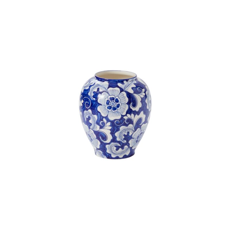 Classic Meets Contemporary: Elodie Vase in Blue Floral Chinoiserie - Anara Lifestyle