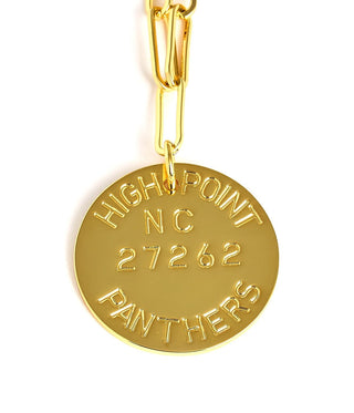 College Tag Charm Necklace - 18k Gold Plated Paper Clip Chain