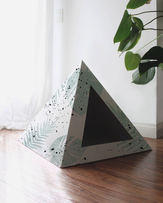 Oasis Cardboard Cat Pyramid | Eco-Friendly Modern Cat Hideaway