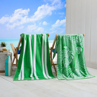 Elegant Cotton Velour Beach Towel Set – Maui Collection (2-Pack)