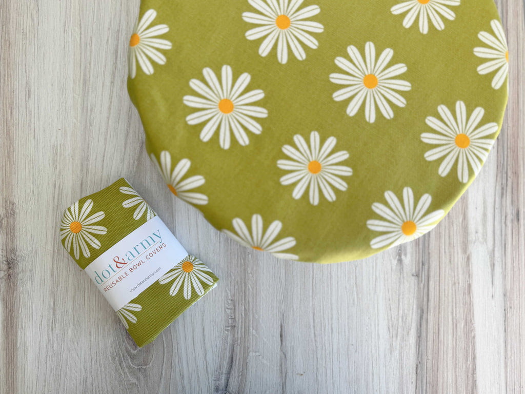 Elegant Reusable Bowl Cover – Daisy Cotton Kitchen Cover