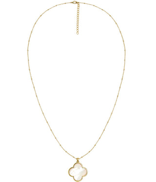 Dakota Clover Necklace - 18k Plated- Mother of Pearl-Kristin Kennedy Collection
