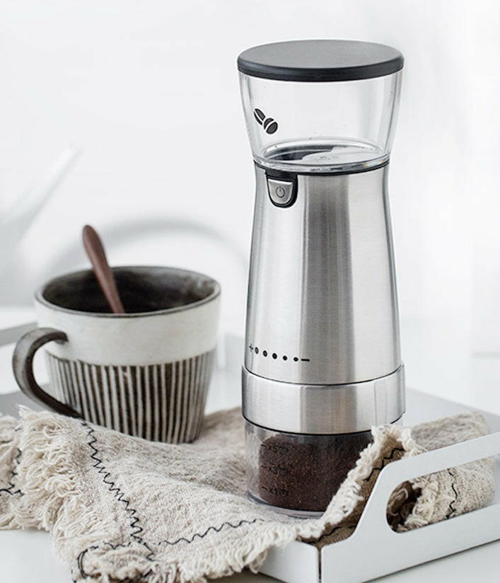 USB Rechargeable Burr Coffee Grinder – Portable Electric Coffee & Spice Grinder
