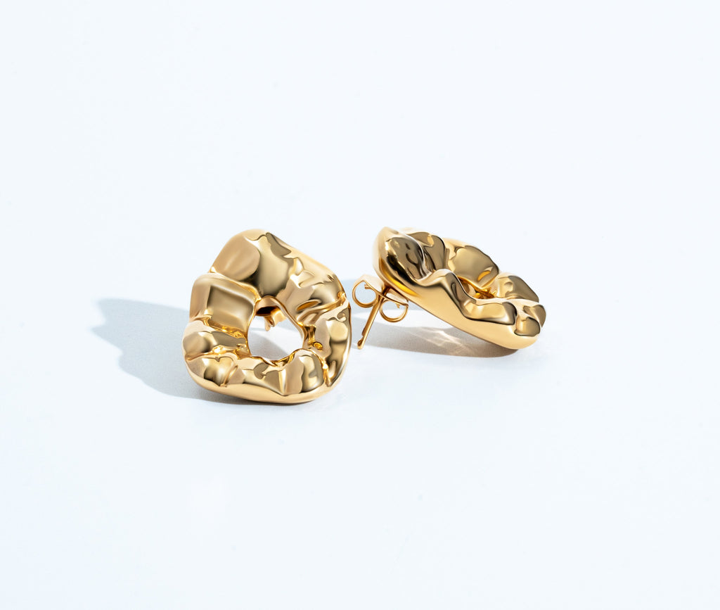 Nathalia Sculpted Hammered Earrings