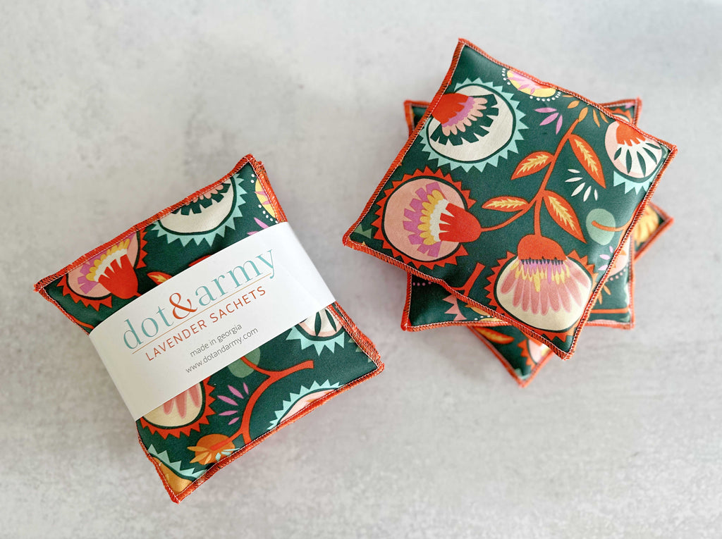 Elegant Desert Bloom Lavender Sachets – 2-Piece Linen Set