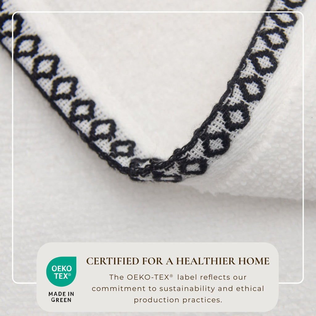 Elegant Cotton Border-Stitched Towel Set – Valery Collection (6-Piece)