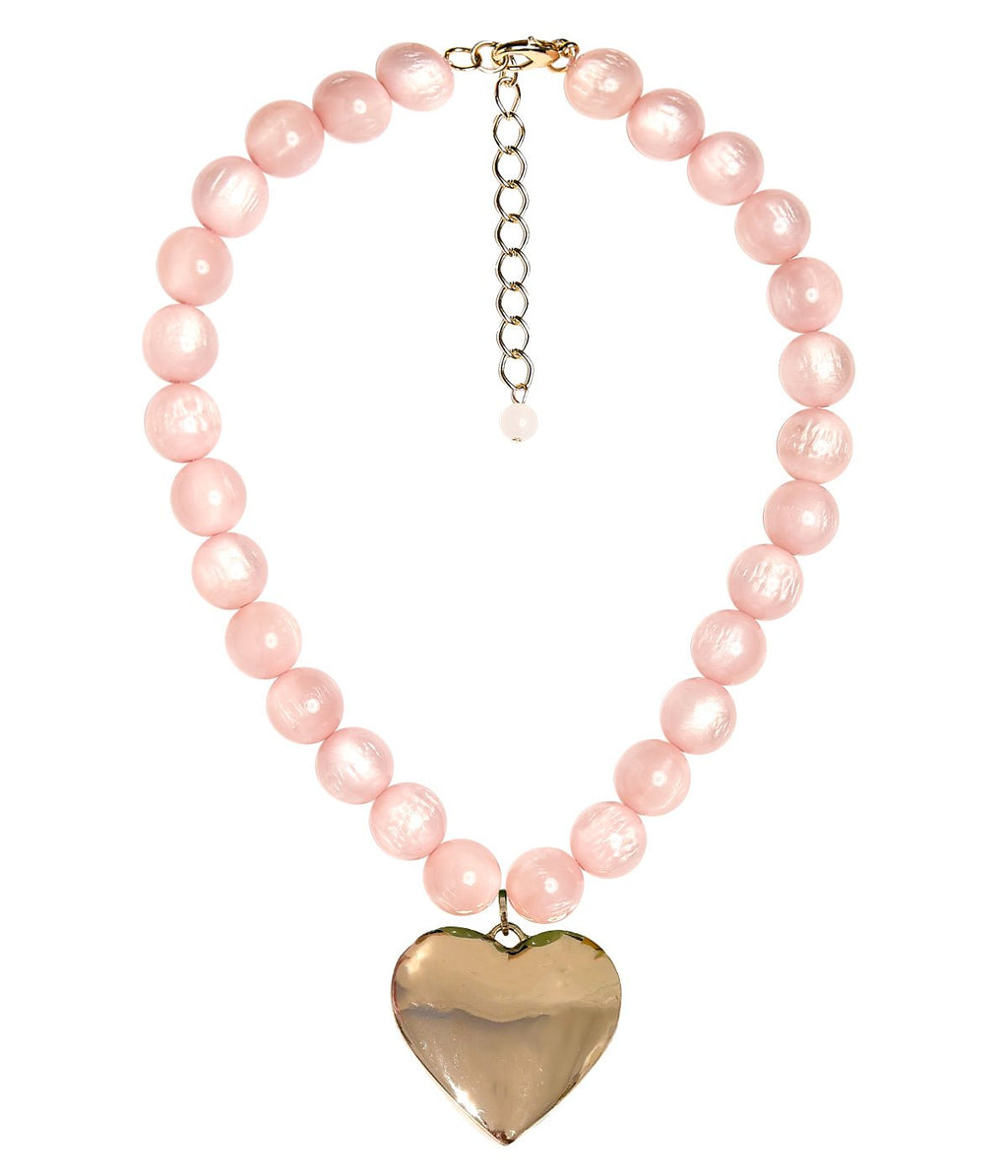Dottie Heart Acrylic Beaded Necklace