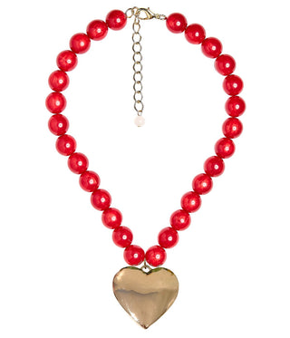 Dottie Heart Acrylic Beaded Necklace