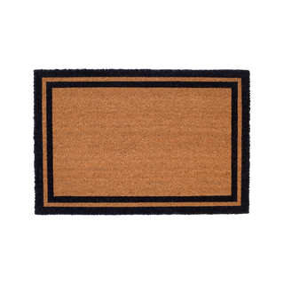 Double Black Border Natural Coir Doormat