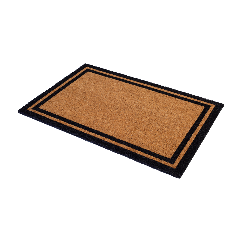 Double Black Border Natural Coir Doormat